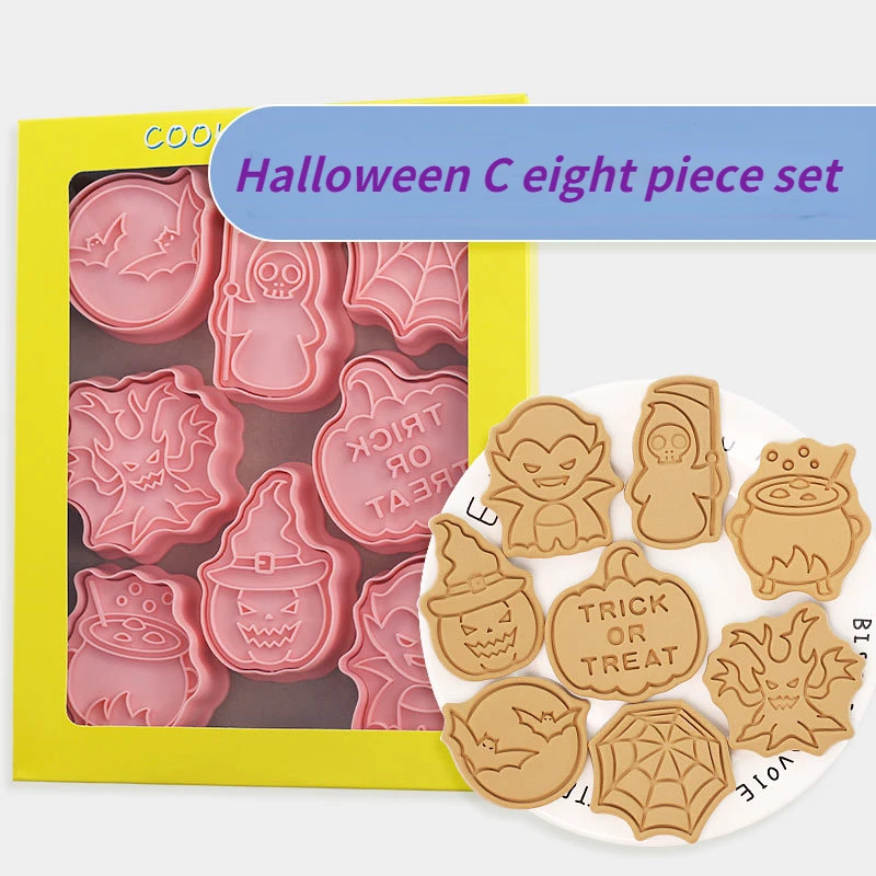 Cartoon Halloween biscuit mold C 8-piece set of cookie cutting mold sugar cake baking tool
Cartoon Halloween biscuit mold C 8-piece set of cookie cutting mold sugar cake baking tool