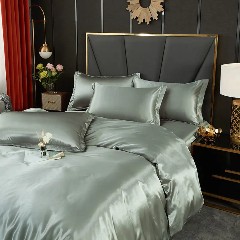 Comfortable 3/4 Pcs Summer Ice Silk Satin Bedding Set with Duvet Cover Bed Sheet Pillowcases Bed Covers Bed Linen Pillow Cover
Comfortable 3/4 Pcs Summer Ice Silk Satin Bedding Set with Duvet Cover Bed Sheet Pillowcases Bed Covers Bed Linen Pillow Cover