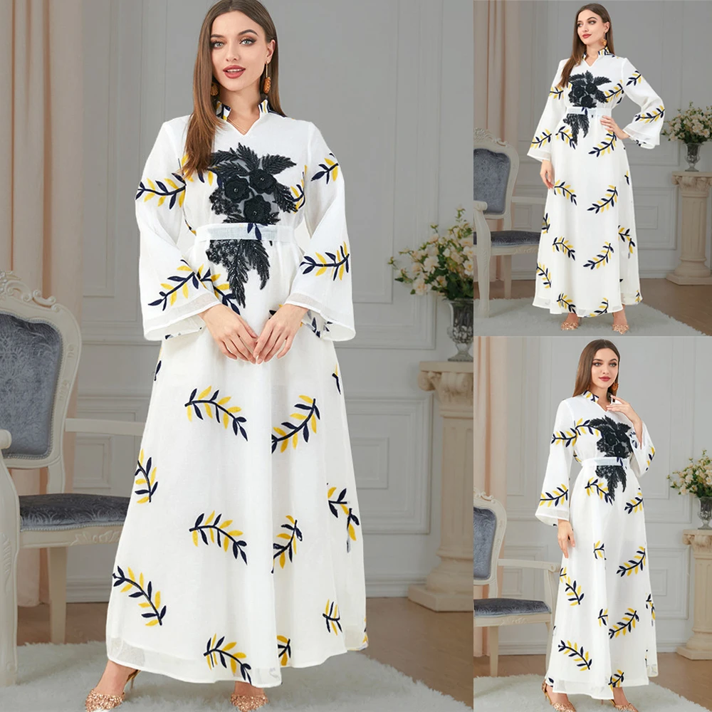 Elegant Women Long Dress Embroidery Evening Party Gown Islamic Moroccan Jalabiya Kaftan Turkey Autumn Dubai Abaya Arab Ramadan
Elegant Women Long Dress Embroidery Evening Party Gown Islamic Moroccan Jalabiya Kaftan Turkey Autumn Dubai Abaya Arab Ramadan