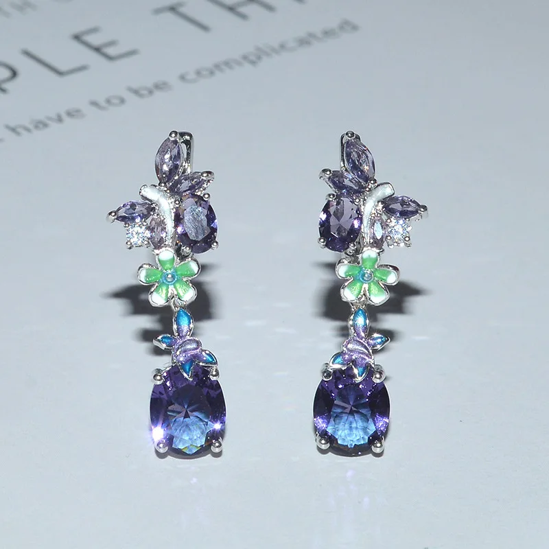 2023 New Copper Studded Zircon Earrings European and American Style Colorful Butterfly Flower Drop Earrings Wholesale
2023 New Copper Studded Zircon Earrings European and American Style Colorful Butterfly Flower Drop Earrings Wholesale