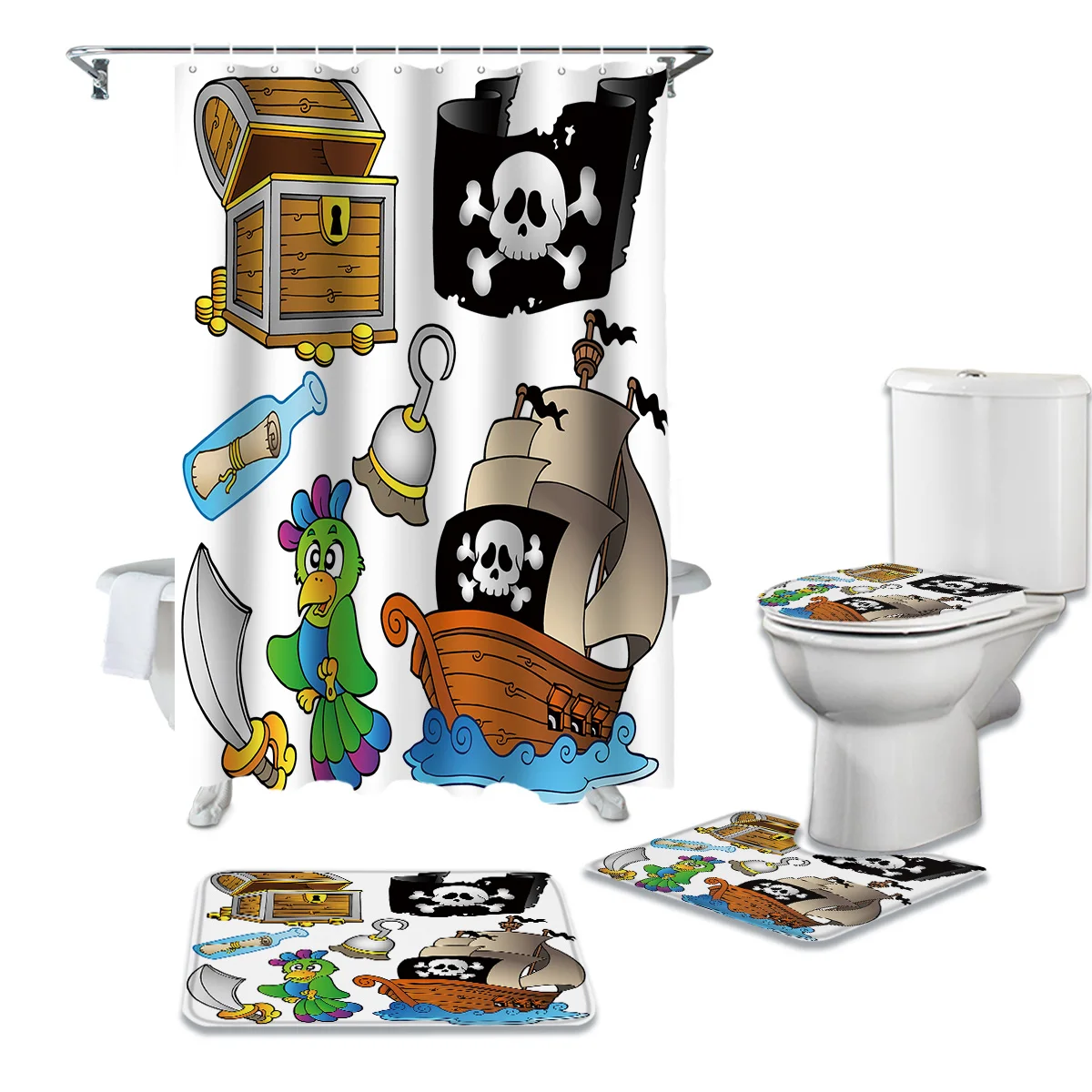 Детская душевая занавеска в виде попугаев, набор ковровых покрытий, крышка для унитаза, коврик для ванной комнаты, бытовой
Детская душевая занавеска в виде попугаев, набор ковровых покрытий, крышка для унитаза, коврик для ванной комнаты, бытовой
