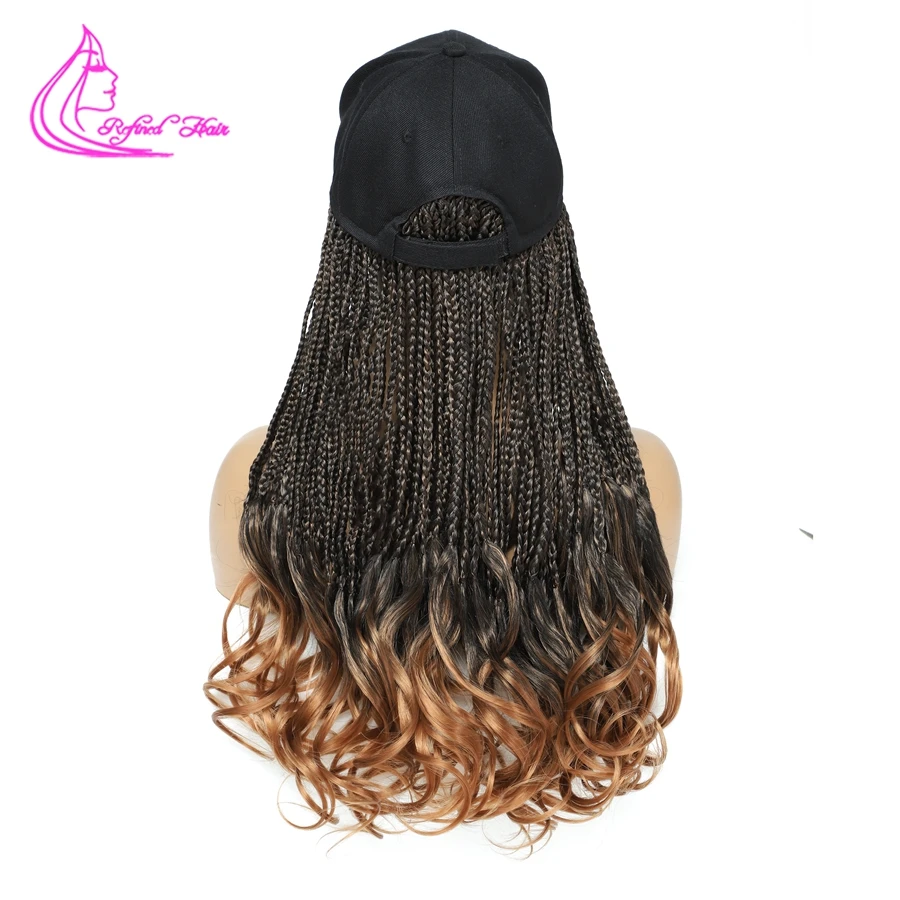 Hat Wigs Big Wave Ends Box Braids Synthetic Hair With Baseball Cap French Curls Braiding Hair Extensions Contacted Black Cap
Hat Wigs Big Wave Ends Box Braids Synthetic Hair With Baseball Cap French Curls Braiding Hair Extensions Contacted Black Cap