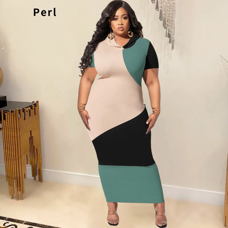 Perl Patchwork Hooded Short Sleeve Maxi Dress Plus Size Women's Clothing Casual Vintage Outfit High Street Wear 4XL 5XL
Perl Patchwork Hooded Short Sleeve Maxi Dress Plus Size Women's Clothing Casual Vintage Outfit High Street Wear 4XL 5XL