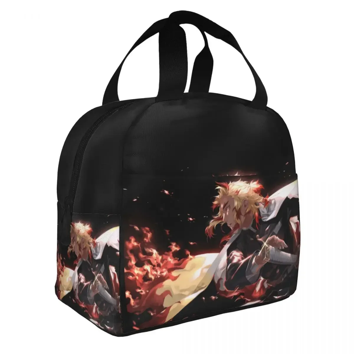 

Kyojuro Rengoku Insulated Lunch Bags Leakproof Demon Slayer Anime Meal Container Cooler Bag Tote Lunch Box Office Travel