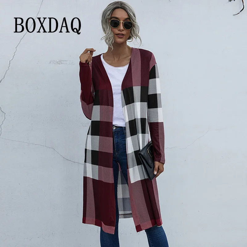 Elegant Plaid Print Long Cardigans For Womens New Autumn Winter Fashion Plaid Long Jacket Coat Women Knitting Cardigan Clothes
Elegant Plaid Print Long Cardigans For Womens New Autumn Winter Fashion Plaid Long Jacket Coat Women Knitting Cardigan Clothes