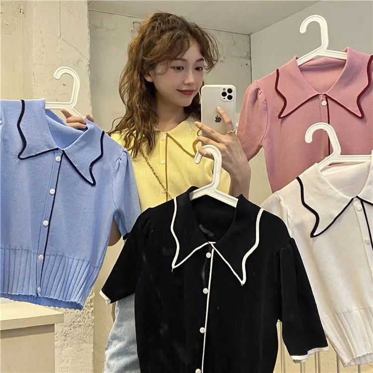 T- Shirts Women Cropped Summer All-match Simple Knitting Slim Casual Patchwork Sweet Thin Candy Colors Camisetas Short Tops
T- Shirts Women Cropped Summer All-match Simple Knitting Slim Casual Patchwork Sweet Thin Candy Colors Camisetas Short Tops