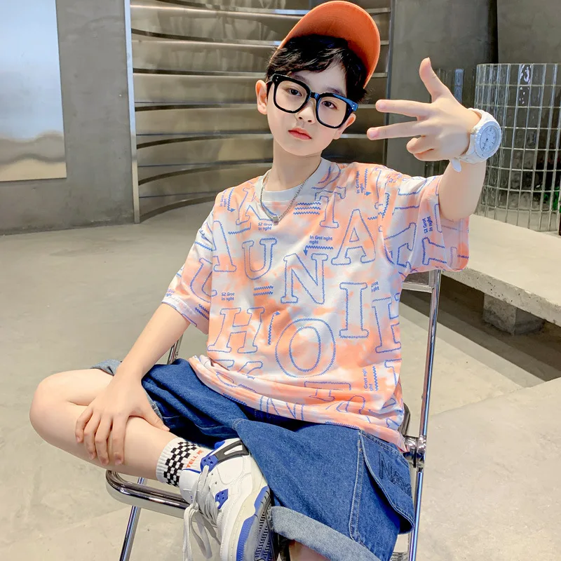 Summer Clothing Children's T-shirt Boys Cotton Short Sleeve Letter Print O-Neck Children Tops Tees Kids Clothes 4 6 8 10 12 14 Y
Summer Clothing Children's T-shirt Boys Cotton Short Sleeve Letter Print O-Neck Children Tops Tees Kids Clothes 4 6 8 10 12 14 Y