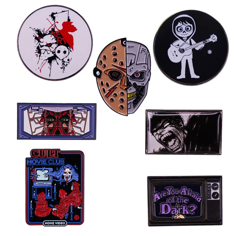 

Horror Movies Figure Enamel Pins Collect Comic Games Novel Metal Cartoon Brooch Backpack Hat Bag Collar Lapel Badges