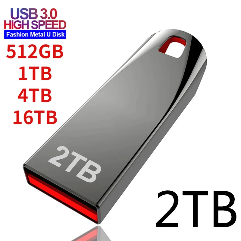 

2023 Metal USB3.0 Pen Drive 2TB USB Flash Drives 1TB High Speed Pendrive 500GB Portable SSD Memoria USB Flash Disk Typ-C Adapter