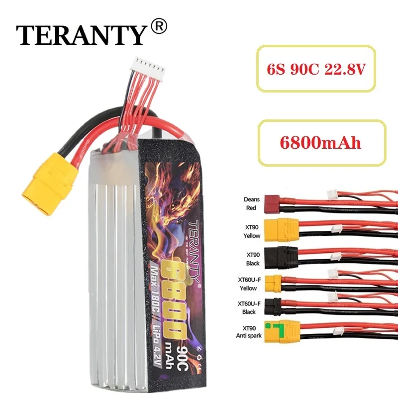 Обновленная литий-полимерная батарея TERANTY 6S 6800 мАч 22,2 в для радиоуправляемого вертолета квадрокоптера FPV гоночного дрона запчасти 90C 22,2 в ба...
Обновленная литий-полимерная батарея TERANTY 6S 6800 мАч 22,2 в для радиоуправляемого вертолета квадрокоптера FPV гоночного дрона запчасти 90C 22,2 в ба...