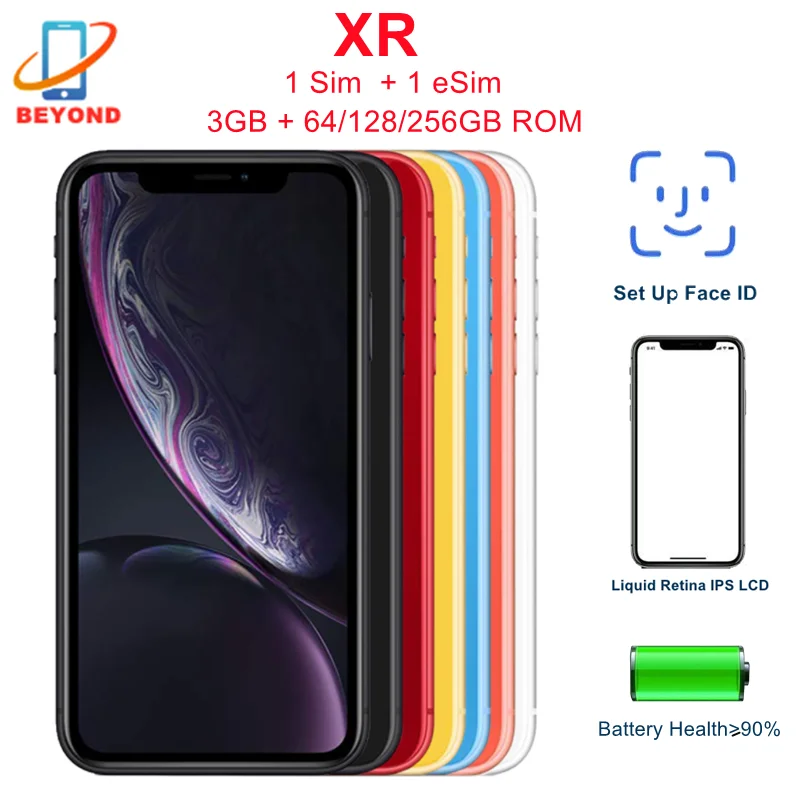 

Новинка 90% оригинальный Apple iPhone XR 6,1 "Оригинальный жидкий Retina IPS ЖК-дисплей 64 Гб/128 ГБ/256 ГБ ROM A12 бионический идентификатор лица Φ 4G