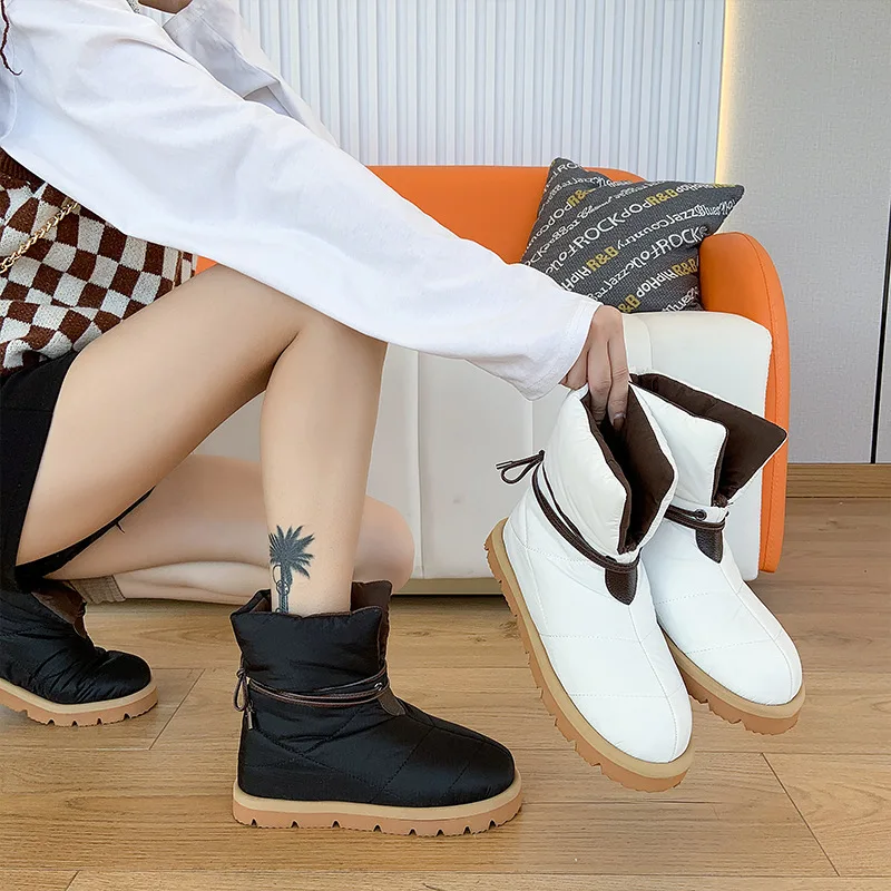 Winter Warm Snow Boots Women Quilted Nylon Down Ankle Boots Platform Flat Bottom Shoes Ladies White Black Pillow Boots Brand New
Winter Warm Snow Boots Women Quilted Nylon Down Ankle Boots Platform Flat Bottom Shoes Ladies White Black Pillow Boots Brand New