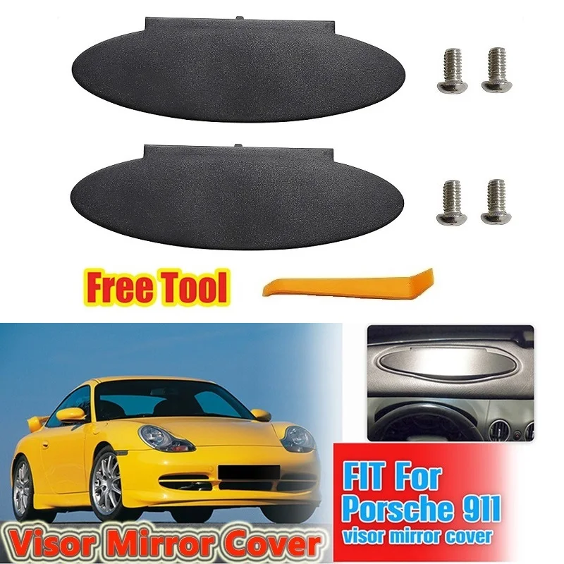 

1/2Set Replacement Parts Fit For Porsche 996 997 911 Carrera 986 Boxster 987 Cayman Sun Visor Vanity Mirror Cover Black