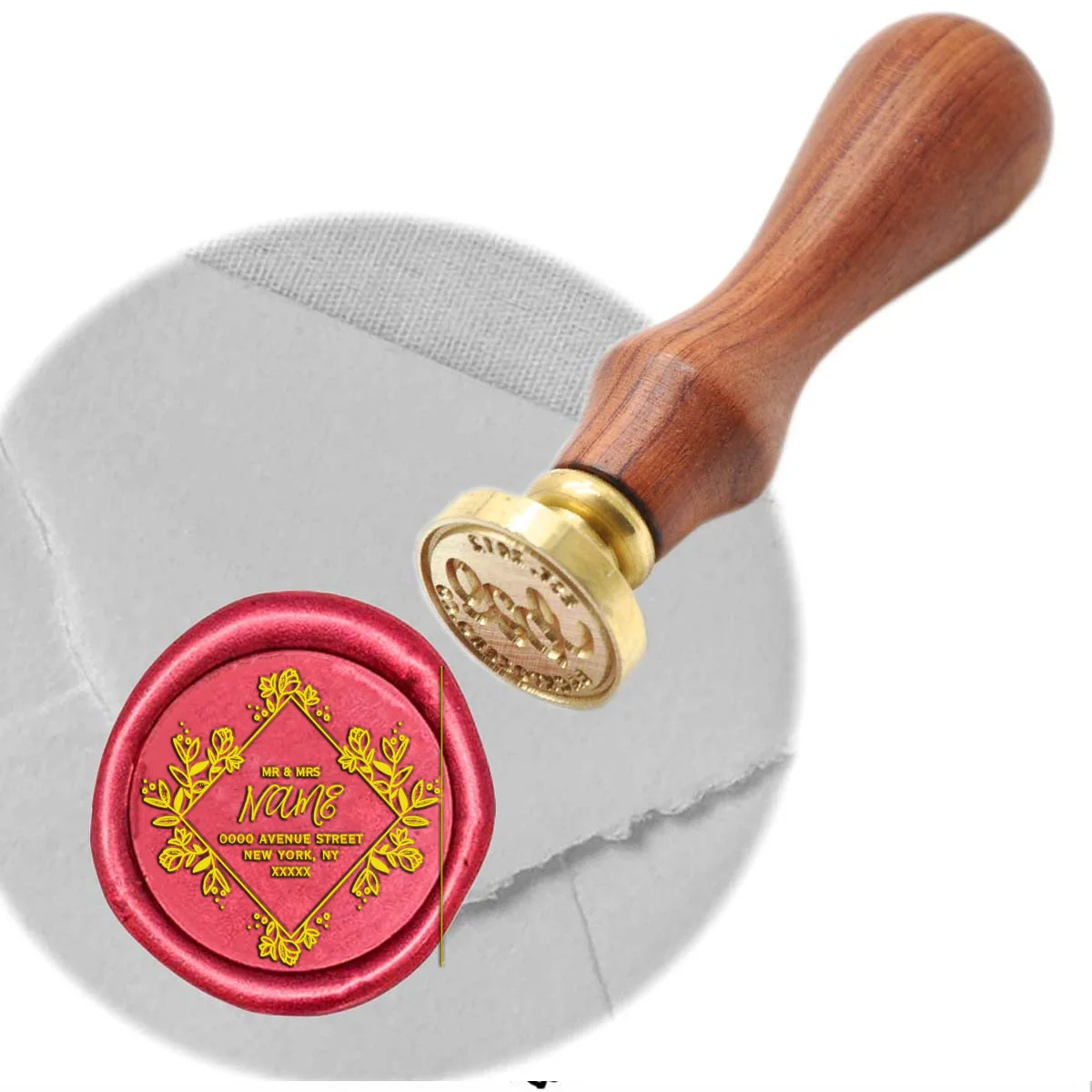 Customizable Wax Seal Stamp with Initials and Elegant Design Floral frame script address
Customizable Wax Seal Stamp with Initials and Elegant Design Floral frame script address