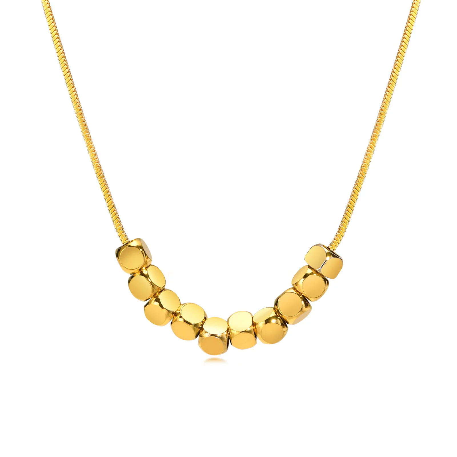 Cube Beads Stainless Steel Necklace,Geometric Square Pendant Clavicle Jewelry 
Cube Beads Stainless Steel Necklace,Geometric Square Pendant Clavicle Jewelry