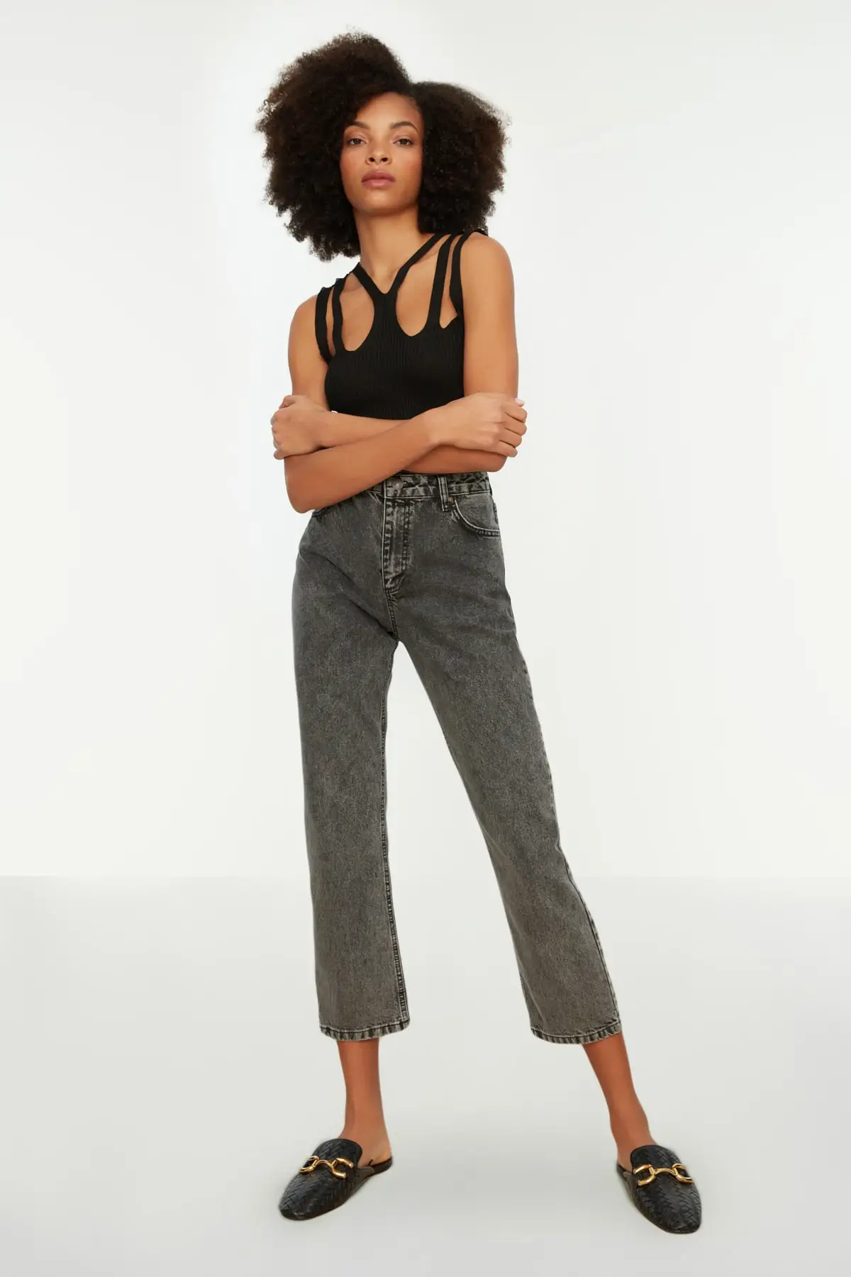 Women's Jean Black High Waist Straight Full Length Straight Pant Streetwear Female Buttons Zipper Ladies
Women's Jean Black High Waist Straight Full Length Straight Pant Streetwear Female Buttons Zipper Ladies