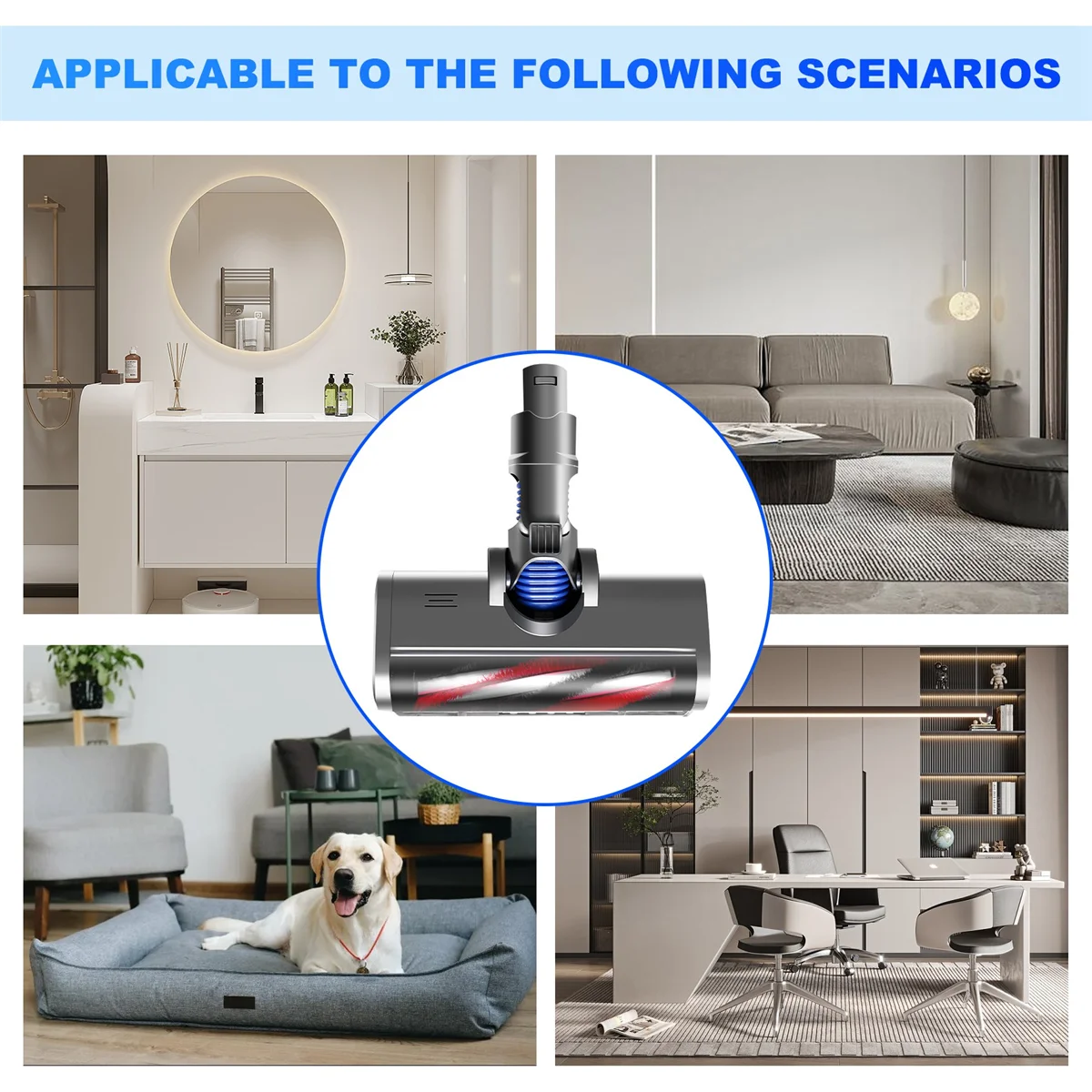 Electric Turbo Roller Brush for Dyson V6 DC58 DC59 DC61 DC62 Quick Release Brush with LED Light for Carpets Hard Floors
Electric Turbo Roller Brush for Dyson V6 DC58 DC59 DC61 DC62 Quick Release Brush with LED Light for Carpets Hard Floors