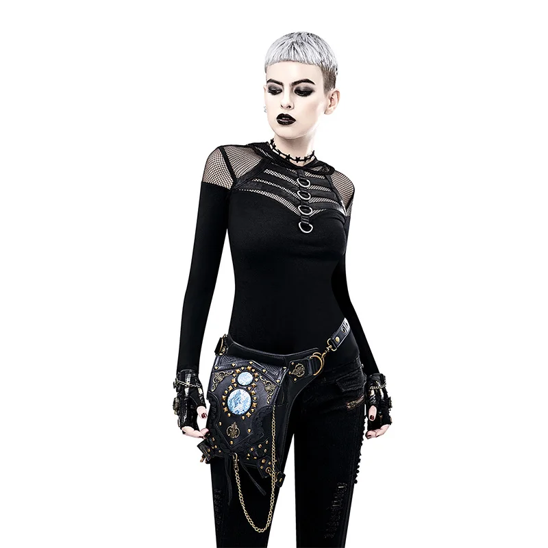 Gothic Waist Leg Bag, Steampunk Studded Decor Travel Purse, Women's Chain Hip Holster Pouch
Gothic Waist Leg Bag, Steampunk Studded Decor Travel Purse, Women's Chain Hip Holster Pouch