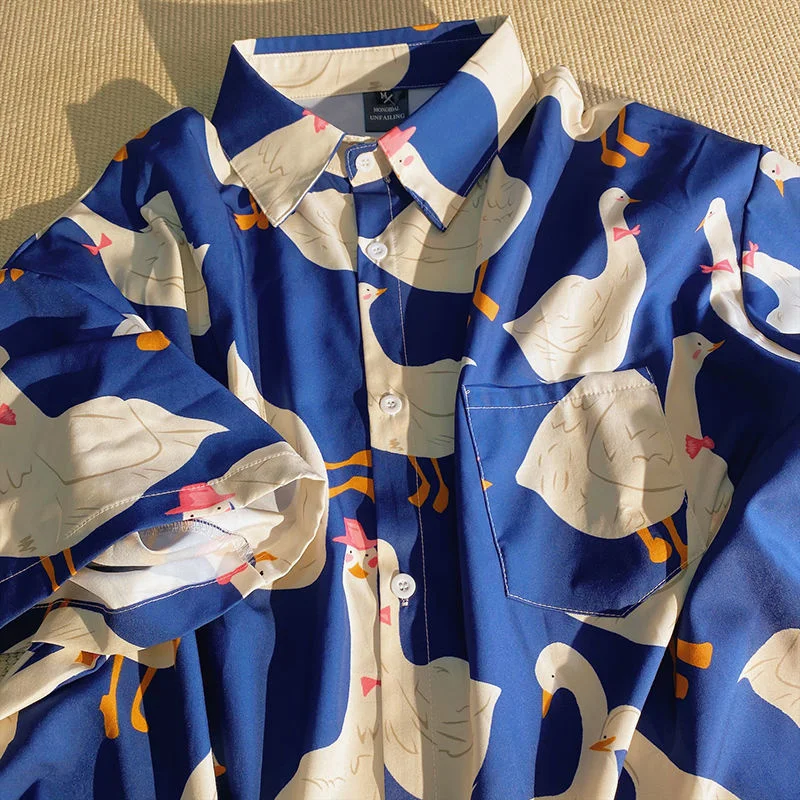 Men Women Casual Shirt Hawaii Beach Summer 2022 Hip Pop Short Sleeve Vintage Duck Print Shirt Harujuku Couple New
Men Women Casual Shirt Hawaii Beach Summer 2022 Hip Pop Short Sleeve Vintage Duck Print Shirt Harujuku Couple New
