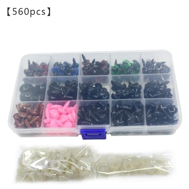 560pcs 6-14mm Plastic Crafts Safety Eyes For Teddy Bear Doll Eyes With Washers Soft Toy Snap Nose Puppet Doll DIY Accessories
560pcs 6-14mm Plastic Crafts Safety Eyes For Teddy Bear Doll Eyes With Washers Soft Toy Snap Nose Puppet Doll DIY Accessories