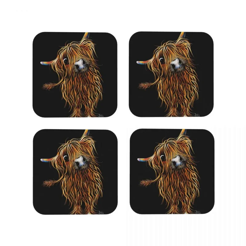 Highland Cow Print Scottish Coasters Coffee Mats Set of 4 Placemats Mug Tableware Decoration & Accessories Pads for Home Kitchen
Highland Cow Print Scottish Coasters Coffee Mats Set of 4 Placemats Mug Tableware Decoration & Accessories Pads for Home Kitchen