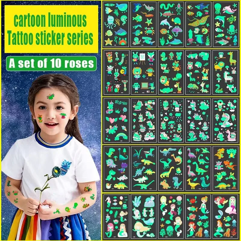 10 Pcs Luminous Tattoos Face Temporary Colored Unicorn Mermaid Tattoos for Kids Cute Tattoo Stickers Body Tattoos for Kids
10 Pcs Luminous Tattoos Face Temporary Colored Unicorn Mermaid Tattoos for Kids Cute Tattoo Stickers Body Tattoos for Kids
