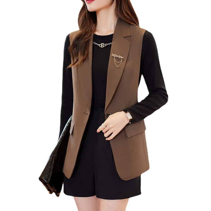 2023 New Womens Formal Vest Office Ladies Khaki Black Coffee Slim Fit Sleeveless Suit Blazer Jacket Coat For Business Work Wear
2023 New Womens Formal Vest Office Ladies Khaki Black Coffee Slim Fit Sleeveless Suit Blazer Jacket Coat For Business Work Wear