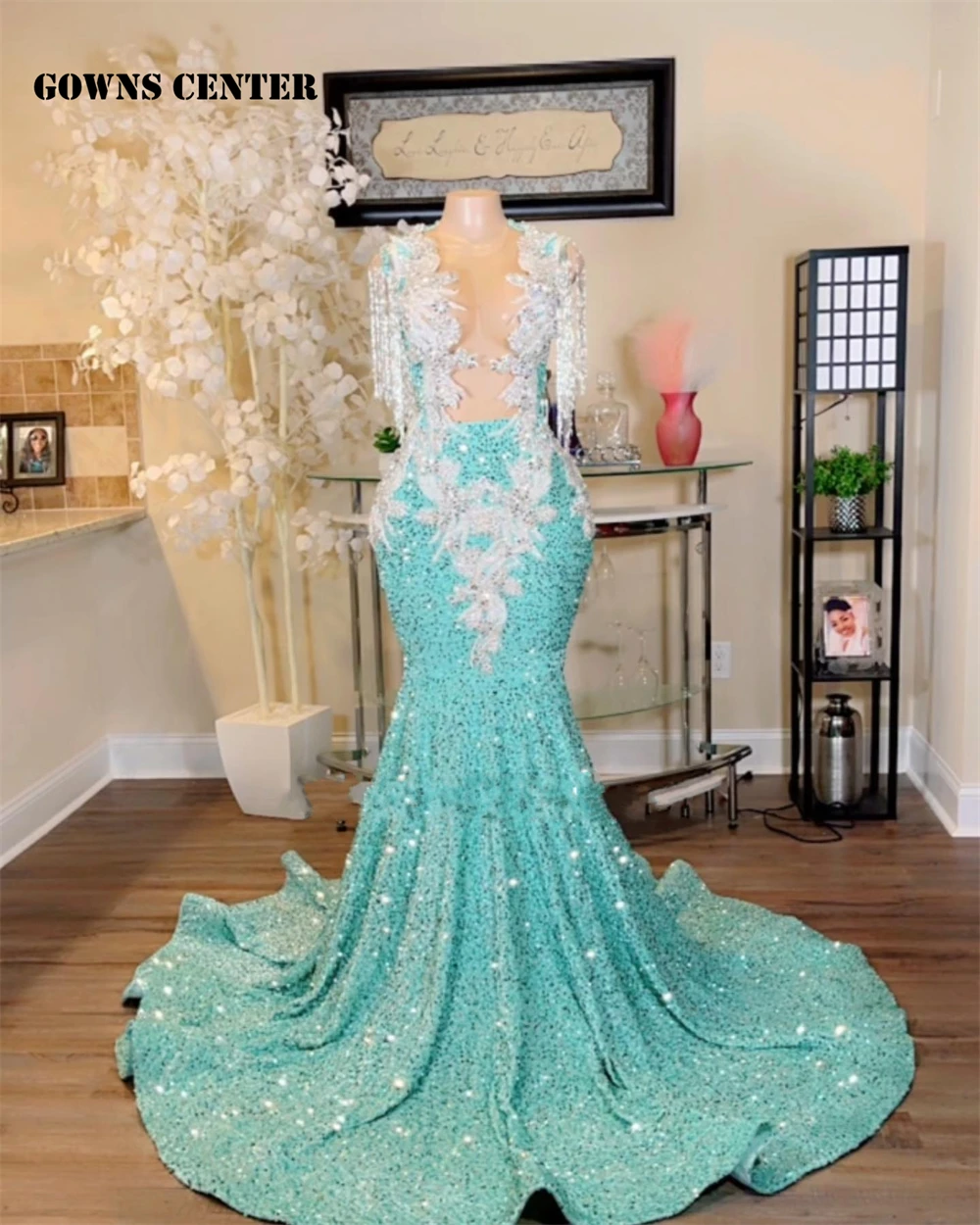 Tassels Crystal Beading Mint Green Sequin Prom Dresses 2023 For Black Girls Mermaid Birthday Dress Wedding Party Gown vestidos
Tassels Crystal Beading Mint Green Sequin Prom Dresses 2023 For Black Girls Mermaid Birthday Dress Wedding Party Gown vestidos