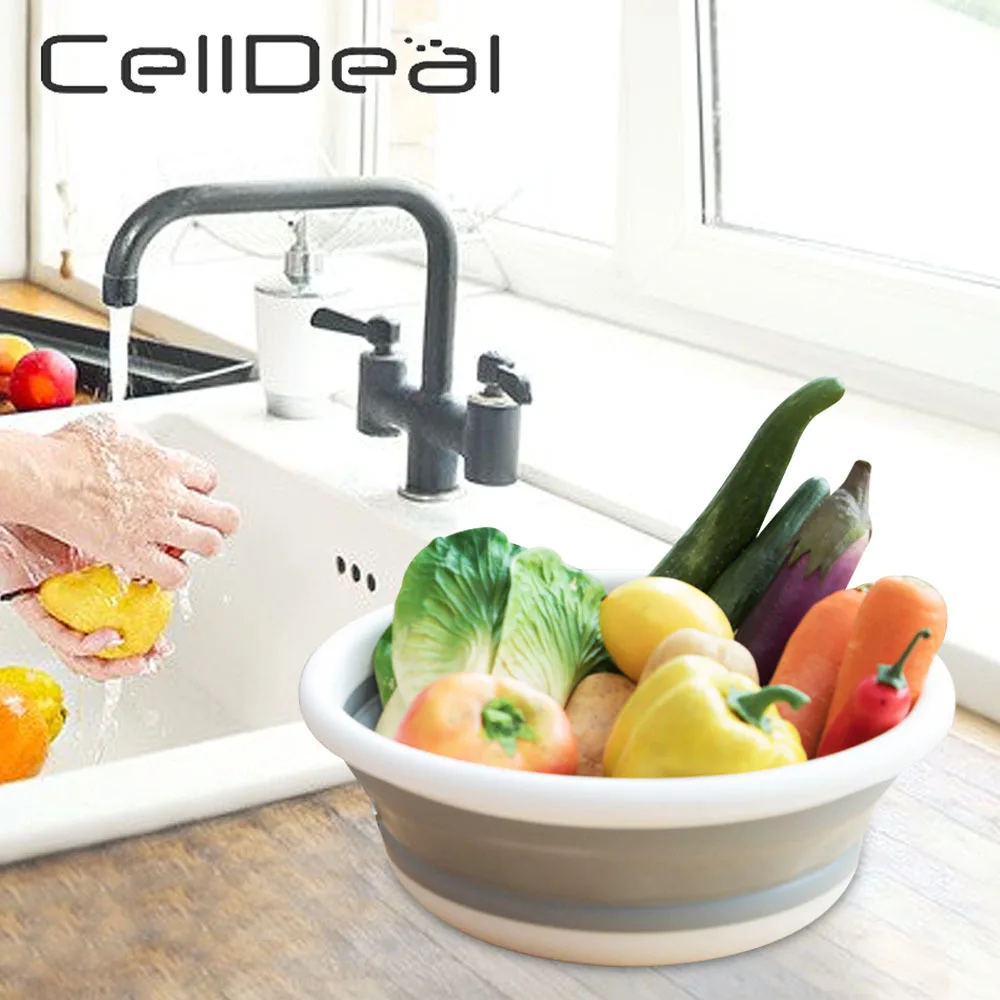 

Складная круглая раковина, силиконовая ванна для мытья овощей, складные пластиковые раковины для домашнего хранения, товары для кухни