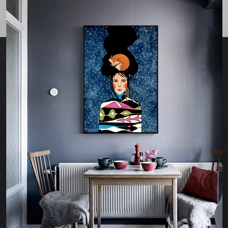Artist's Work Nordic Long Hair Girl Canvas Painting Cartoon Comic Woman Portrait Picture Wall Posters Room Bedroom Home Decor
Artist's Work Nordic Long Hair Girl Canvas Painting Cartoon Comic Woman Portrait Picture Wall Posters Room Bedroom Home Decor