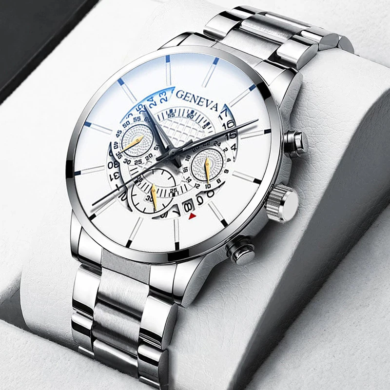 Fashion Men's Watch Silver Stainless Steel Business Calendar Quartz Clock Men Casual Sports Leather Wristwatches montre homme
Fashion Men's Watch Silver Stainless Steel Business Calendar Quartz Clock Men Casual Sports Leather Wristwatches montre homme
