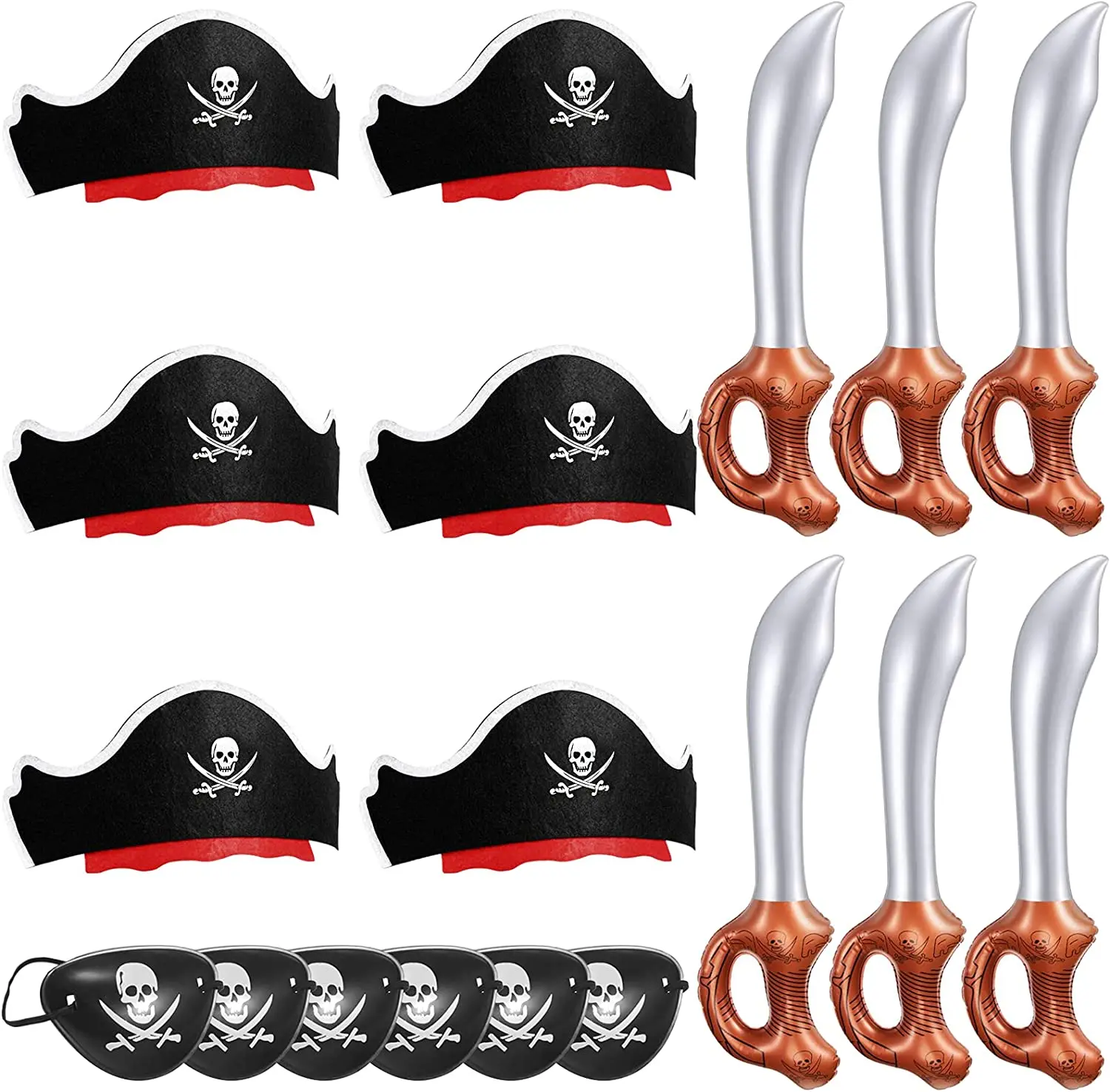 Pirate Party Set- Pirate Kids' Party Cosplay Supplies Pirate Eye Patches Inflatable Swords for Caribbean Cosplay Party
Pirate Party Set- Pirate Kids' Party Cosplay Supplies Pirate Eye Patches Inflatable Swords for Caribbean Cosplay Party