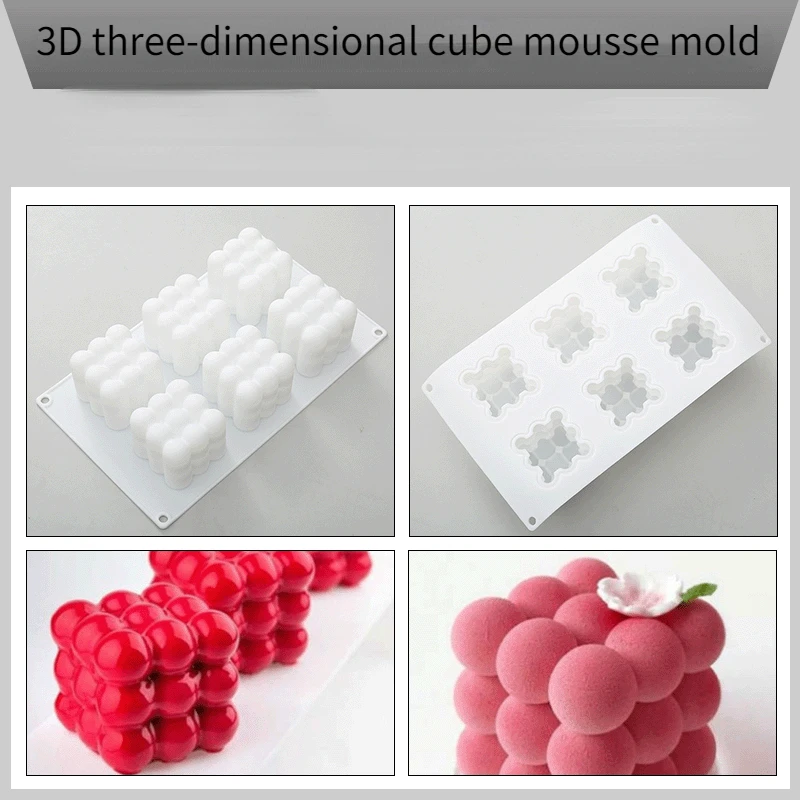 6 Even Three-dimensional Dessert Silicone Cake Mold Creative Christmas 3D Cube Mousse Baking Mold Supplies
6 Even Three-dimensional Dessert Silicone Cake Mold Creative Christmas 3D Cube Mousse Baking Mold Supplies