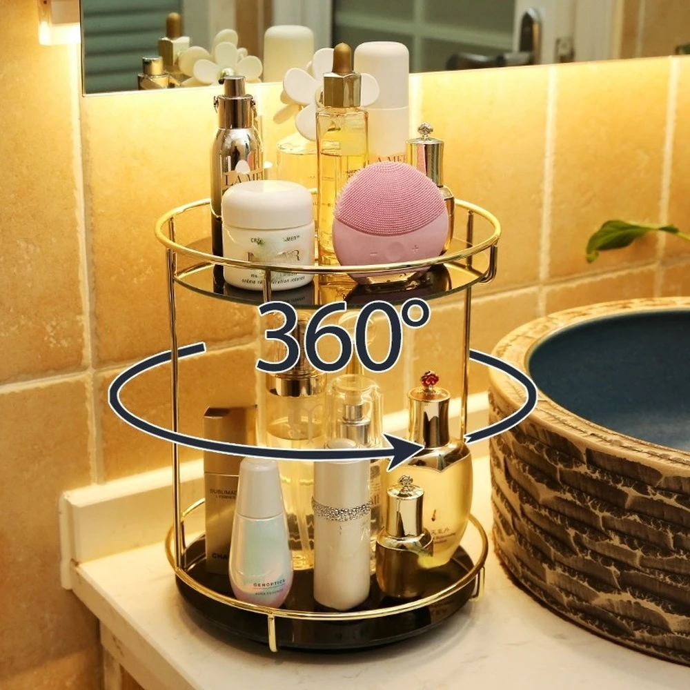 Nordic Cosmetic Rotating Desktop Storage Box Makeup Storage Shelf Tray 2 Tiers Tray Dressing Table Finishing Rack Organizer
Nordic Cosmetic Rotating Desktop Storage Box Makeup Storage Shelf Tray 2 Tiers Tray Dressing Table Finishing Rack Organizer