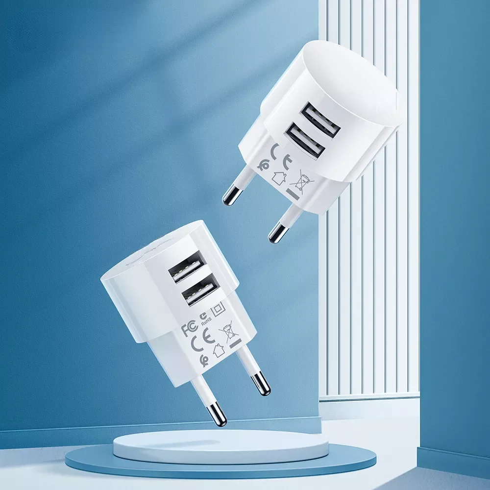 5V 2.4A Dual USB Charger EU Plug Quick Charge Wall Charger Mobile Phone Charging Mini Adapter Travel Charger
5V 2.4A Dual USB Charger EU Plug Quick Charge Wall Charger Mobile Phone Charging Mini Adapter Travel Charger