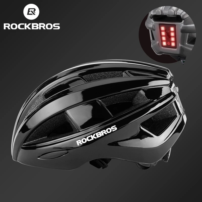 

ROCKBROS Red-dot Bicycle Helmet MTB Road Cycling Rear Light Integrally-molded Safety EPS+PC Ultralight Sport Urban Bike Helmet