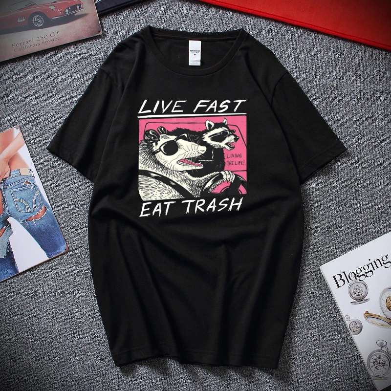 Live Fast! Eat Trash! T-Shirt Design T Shirts Camisas Hombre For Men Cotton Tops Shirts Harajuku Oversized t-shirt
Live Fast! Eat Trash! T-Shirt Design T Shirts Camisas Hombre For Men Cotton Tops Shirts Harajuku Oversized t-shirt