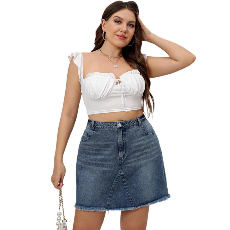 Джинсовая юбка для женщин, однотонная Свободная Повседневная модная юбка в стиле ретро, с пуговицами и карманами, до колена, большие размеры 
Джинсовая юбка для женщин, однотонная Свободная Повседневная модная юбка в стиле ретро, с пуговицами и карманами, до колена, большие размеры