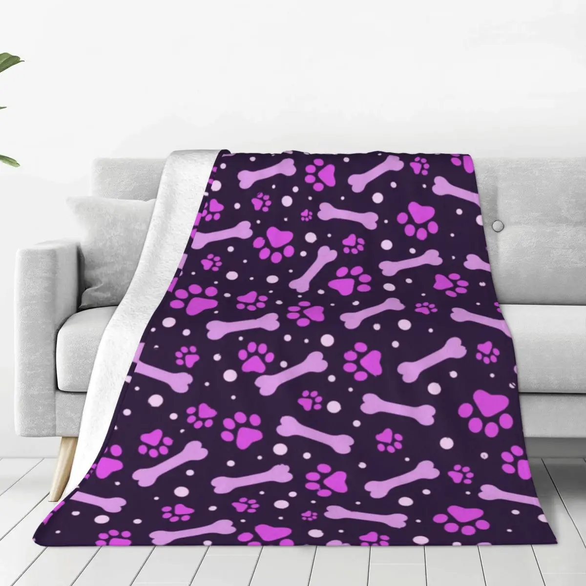 Paw And Bone Purple Dog Blanket Fleece Textile Decor cute animal Multifunction Ultra-Soft Throw Blanket Home Office Bedspreads
Paw And Bone Purple Dog Blanket Fleece Textile Decor cute animal Multifunction Ultra-Soft Throw Blanket Home Office Bedspreads