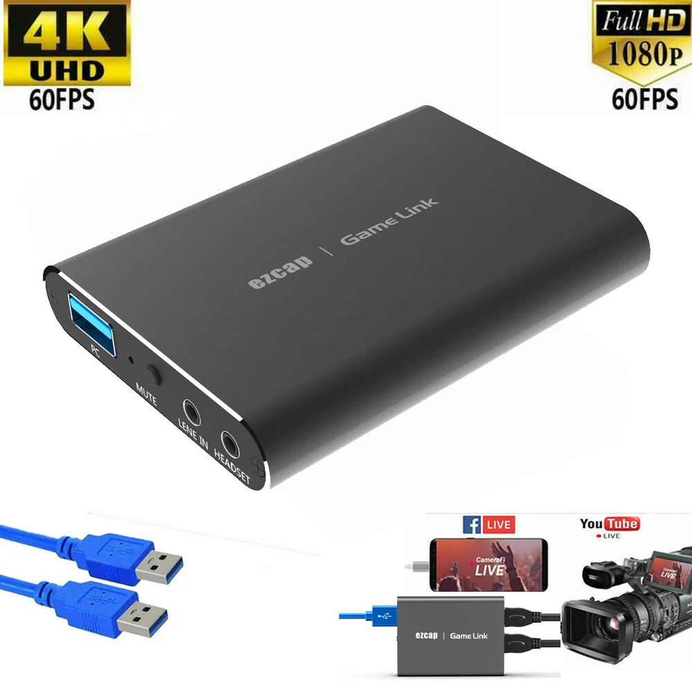 4K 60FPS Input USB HDMI Video Capture Card 1080P60 Live Streaming HDMI Game Capture Mic Line Input Headset Output
4K 60FPS Input USB HDMI Video Capture Card 1080P60 Live Streaming HDMI Game Capture Mic Line Input Headset Output