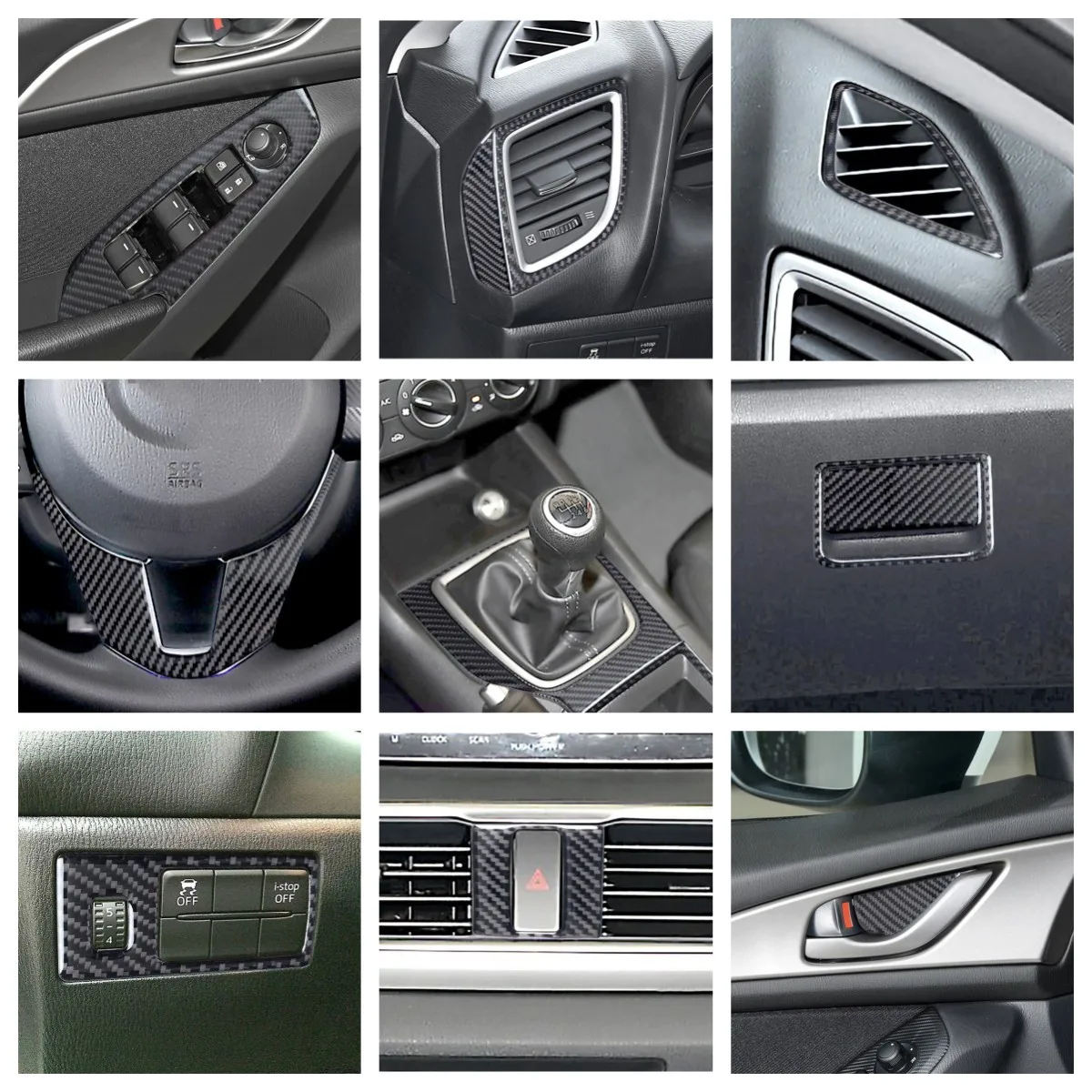 For Mazda 3 Axela 13-16 ACarbon Fiber Gear Panel Center Console Steering Wheel Windows Control Air Panel Trim Sticker Accessorie
For Mazda 3 Axela 13-16 ACarbon Fiber Gear Panel Center Console Steering Wheel Windows Control Air Panel Trim Sticker Accessorie