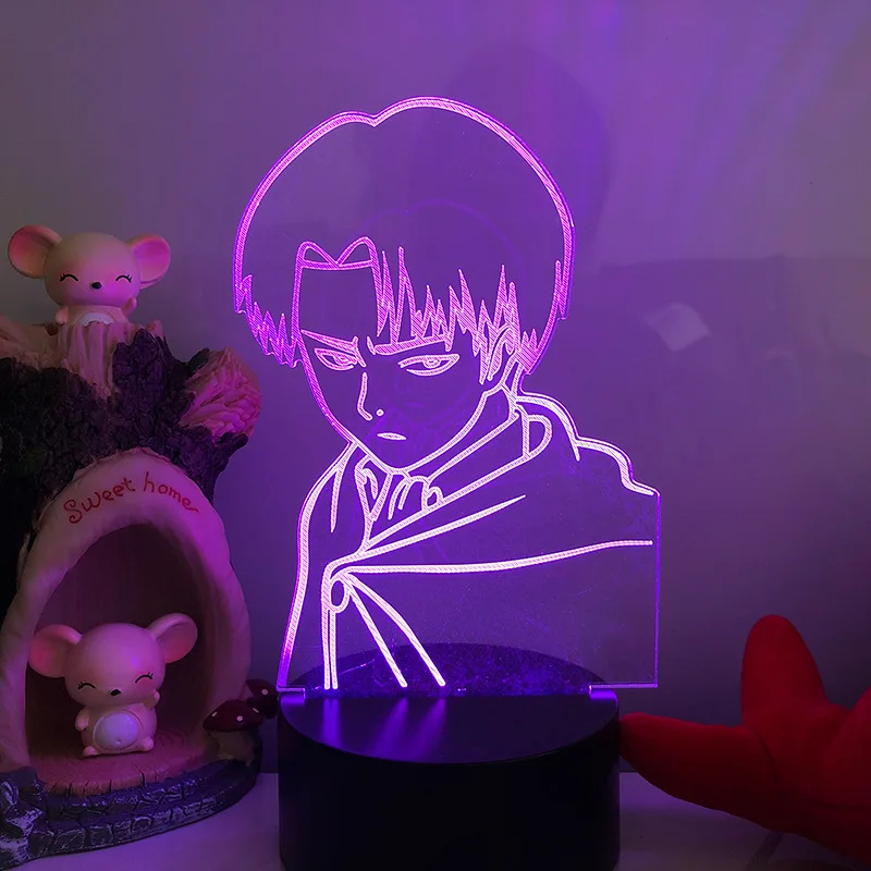 Attack on Titan Levi Ackerman Anime 3D LED Night Light Family Decoration Action Figure Gift Cartoon toys Acrylic Table Lamp
Attack on Titan Levi Ackerman Anime 3D LED Night Light Family Decoration Action Figure Gift Cartoon toys Acrylic Table Lamp