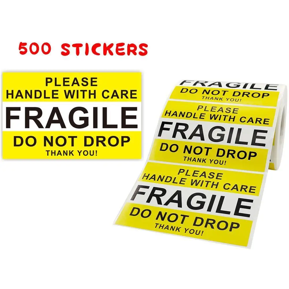 500Pcs/Roll Fragile Warning Label Stickers Please Handle With Care For Goods Shipping Express Label Packaging Mark Special Tag 
500Pcs/Roll Fragile Warning Label Stickers Please Handle With Care For Goods Shipping Express Label Packaging Mark Special Tag