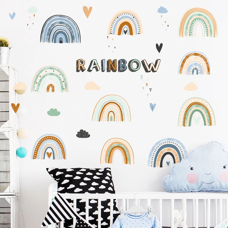 Rainbow Wall Stickers Nordic Style for Girl Kids Bedroom Home Decoration Wallpapers Self-addhesive Removable Vinyl Wall Decals
Rainbow Wall Stickers Nordic Style for Girl Kids Bedroom Home Decoration Wallpapers Self-addhesive Removable Vinyl Wall Decals