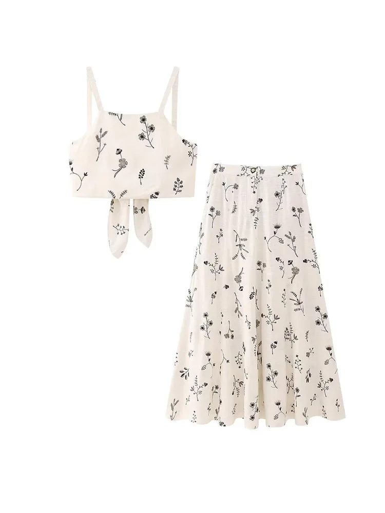 Kumsvag 2023 Women Summer 2-Pieces Sets Sweet Linen Embroidery Camis Tops and Long Skirts Female Elegant Street Two Suits Cloth
Kumsvag 2023 Women Summer 2-Pieces Sets Sweet Linen Embroidery Camis Tops and Long Skirts Female Elegant Street Two Suits Cloth