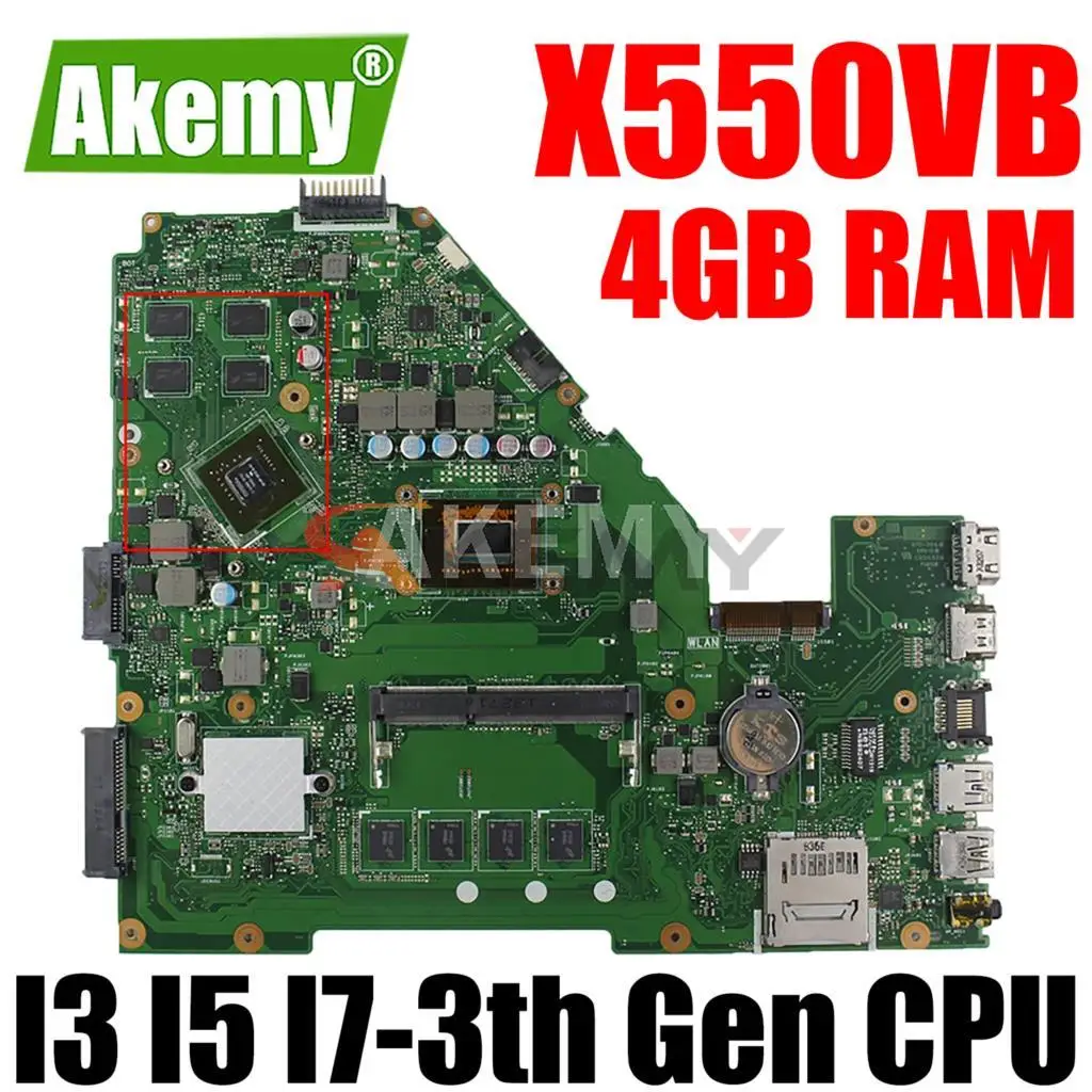 X550VB Motherboard 4GB RAM I3 I5 I7 CPU for ASUS X550VB X550CC X550CL X552C A550C K550C X550V X552V Laotop Mainboard Motherboard
X550VB Motherboard 4GB RAM I3 I5 I7 CPU for ASUS X550VB X550CC X550CL X552C A550C K550C X550V X552V Laotop Mainboard Motherboard