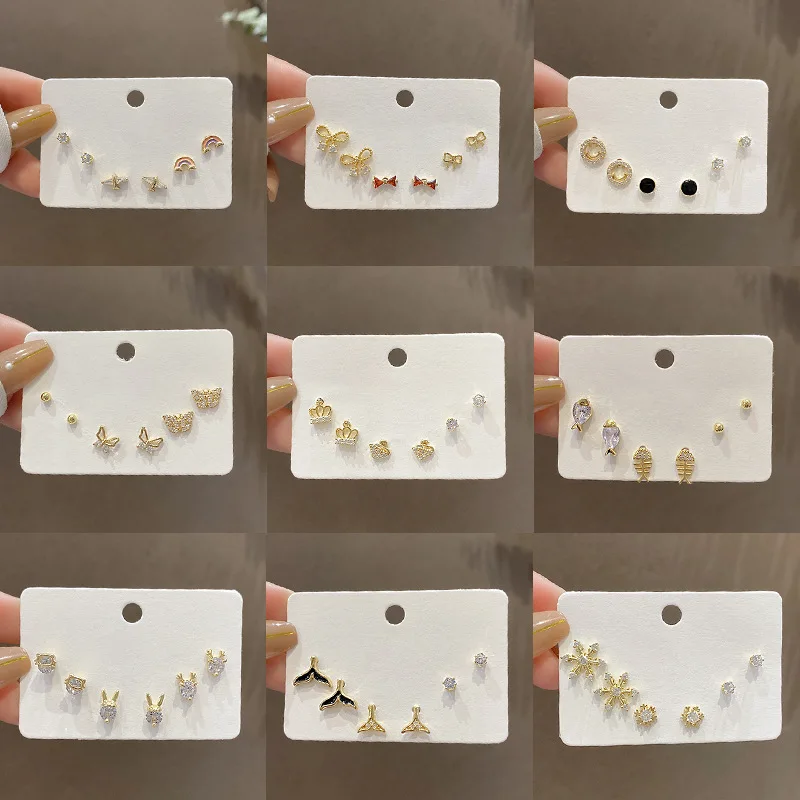 S925 Silver Luxury Small Stud Earrings Set Geometric Pearl Zircon Exquisite Korean Fashion Stud Earrings for Women Girl Jewelry 
S925 Silver Luxury Small Stud Earrings Set Geometric Pearl Zircon Exquisite Korean Fashion Stud Earrings for Women Girl Jewelry