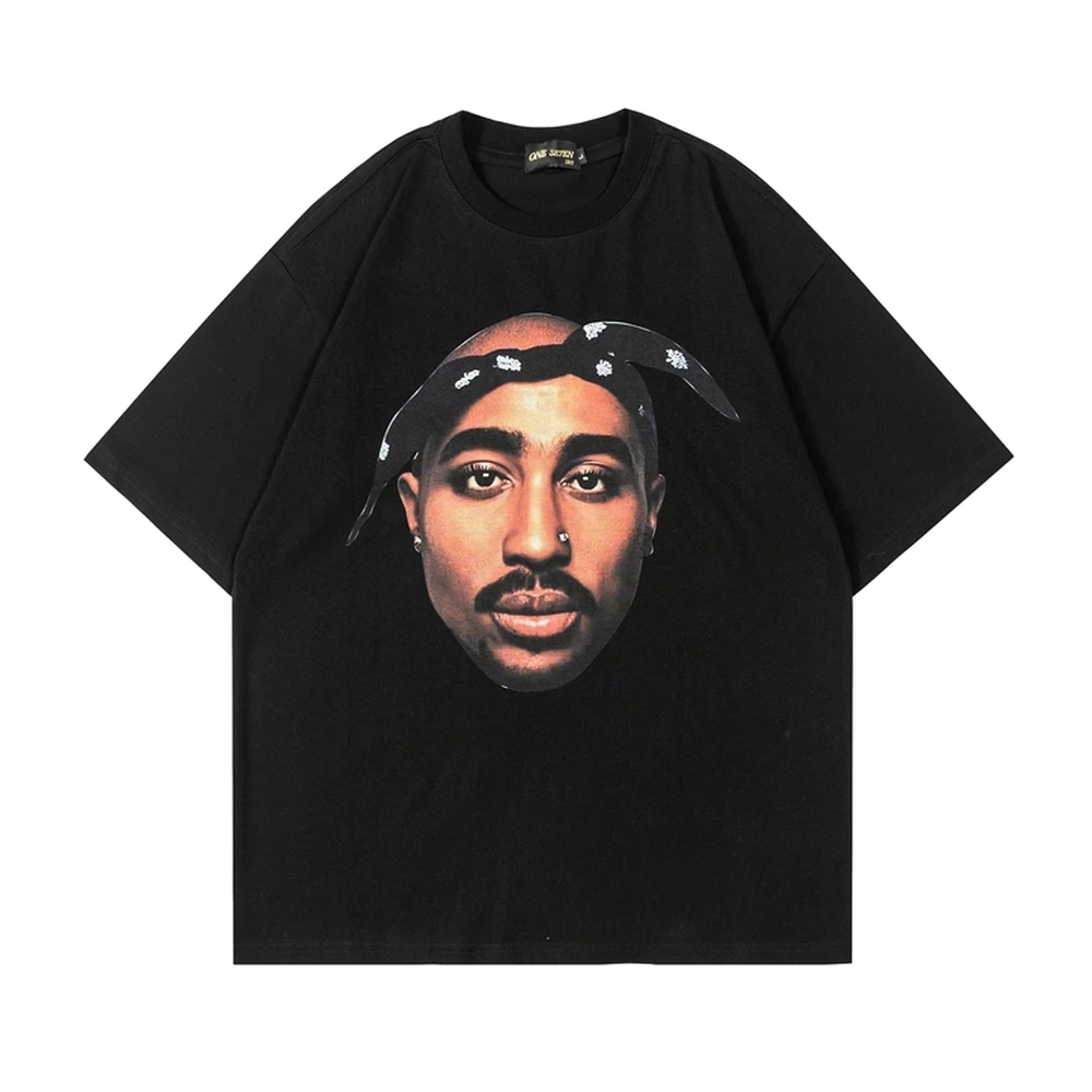

Мода 2023 Мужская Уличная одежда в стиле хип-хоп 2pac футболки с портретным принтом в стиле панк летние винтажные Большие размеры