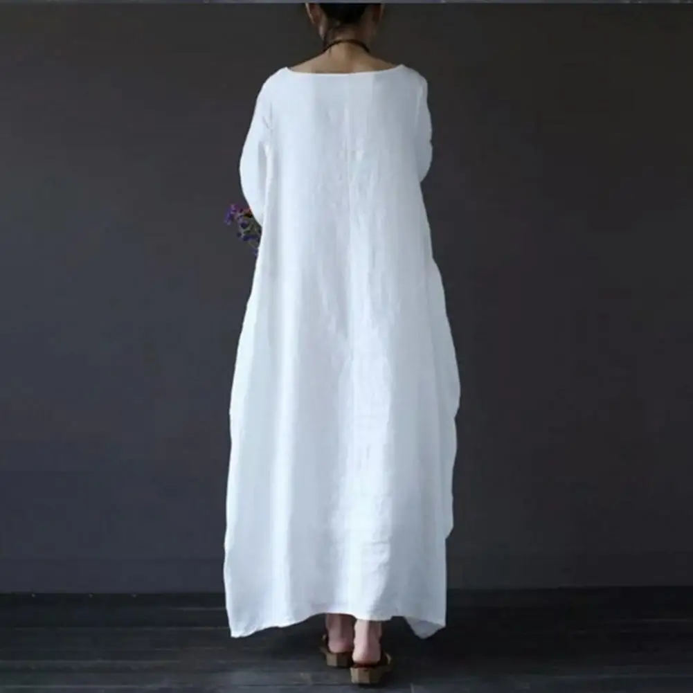 Fabulous Autumn Dress Breathable Robe Women Dress Plus Size Pure Color Maxi Dress 
Fabulous Autumn Dress Breathable Robe Women Dress Plus Size Pure Color Maxi Dress