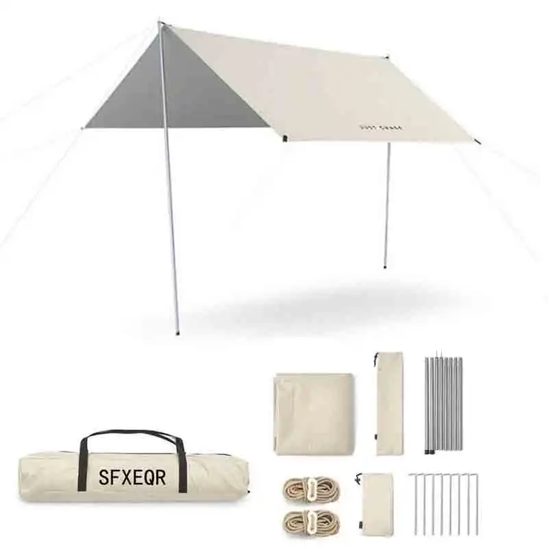 

4x3m 3x3m Awning Waterproof Tarp Tent Shade Camping Ultralight Garden Canopy Sunshade Outdoor Hammock Rain Fly Beach Sun Shelter